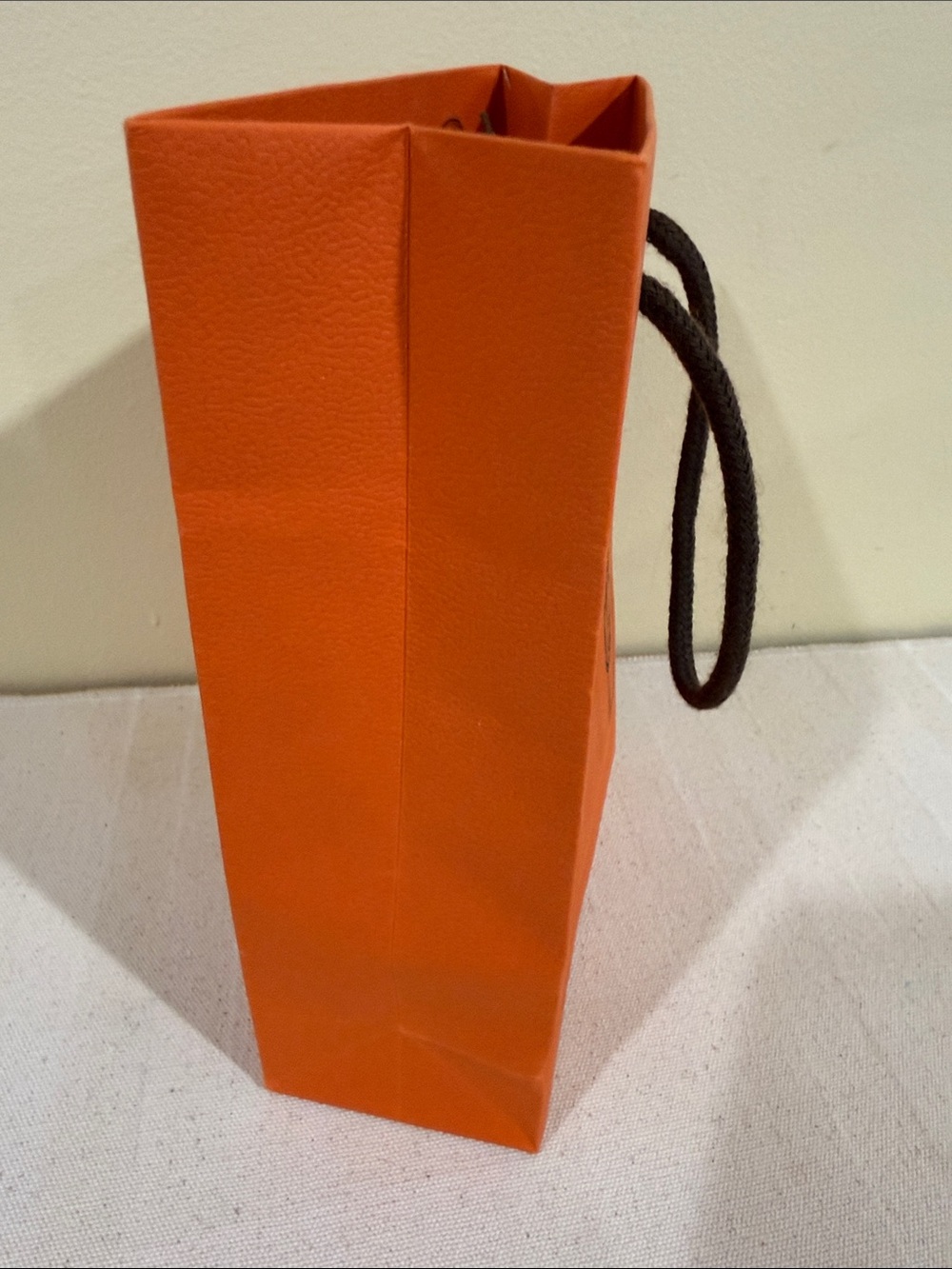 Authentic Hermes Orange Shopping Bag with brown Handles Hermes gift bags - Picture 6 of 10